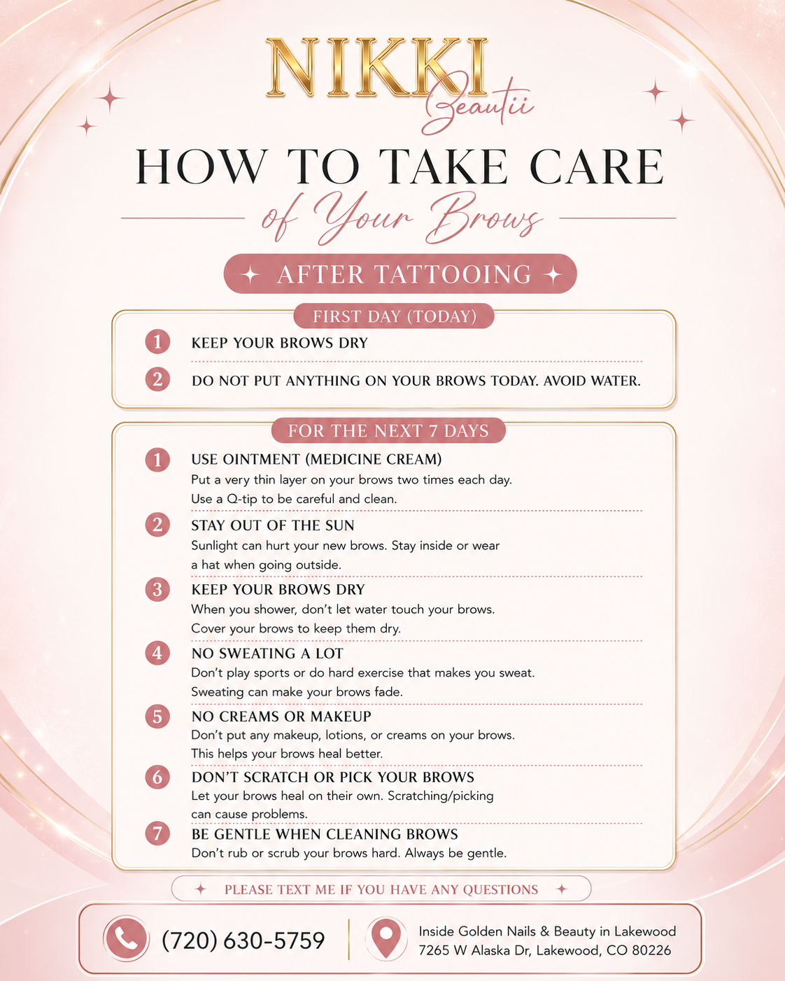 How to take care of your brows after tattooing